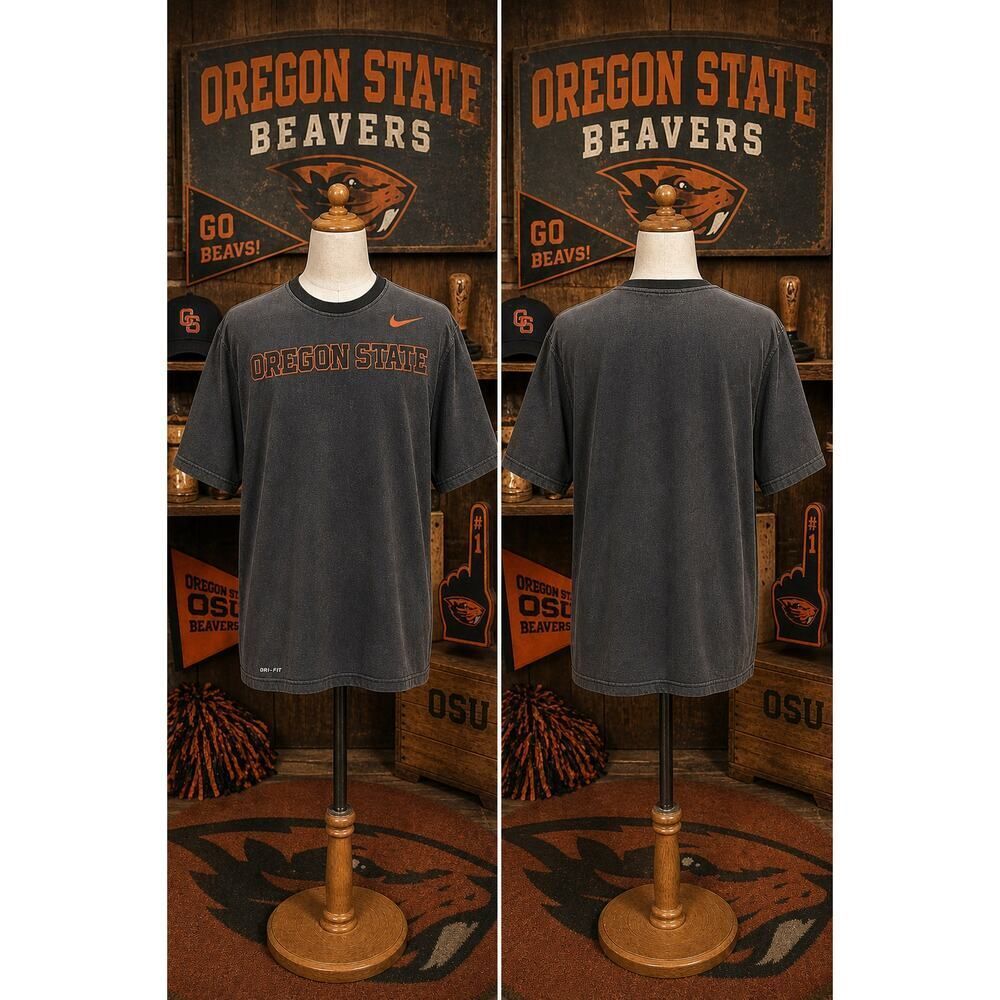 Nike Oregon State Beavers Tee Dri-Fit Black NCAA Shirt Medium